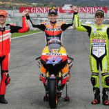 Los tres Campeones del Mundo de Motociclismo 2011