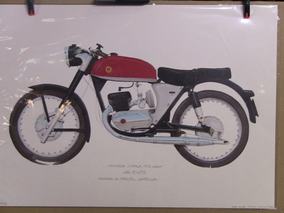 Stand Altaya en Autoretro Barcelona 2015 - Dibujo Montesa Impala