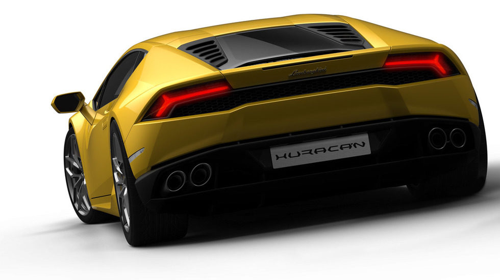 Lamborghini Huracán LP610-4, amarillo trasera