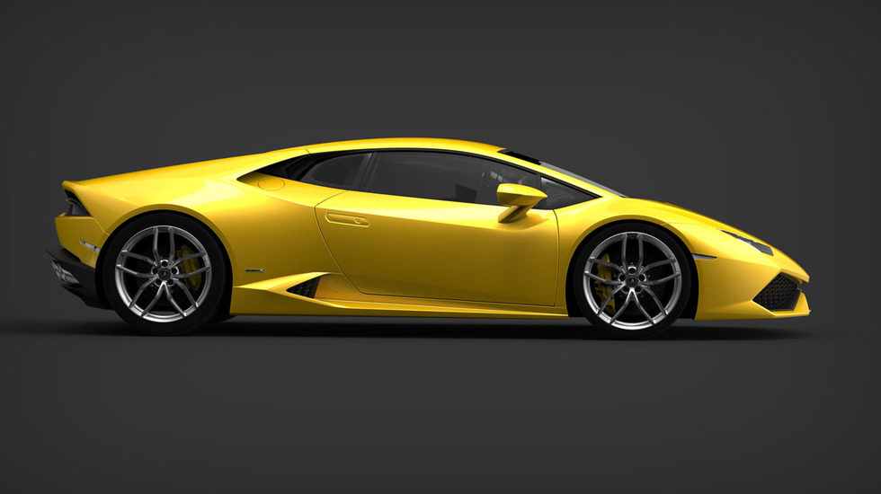 Lamborghini Huracán LP610-4, amarillo lateral