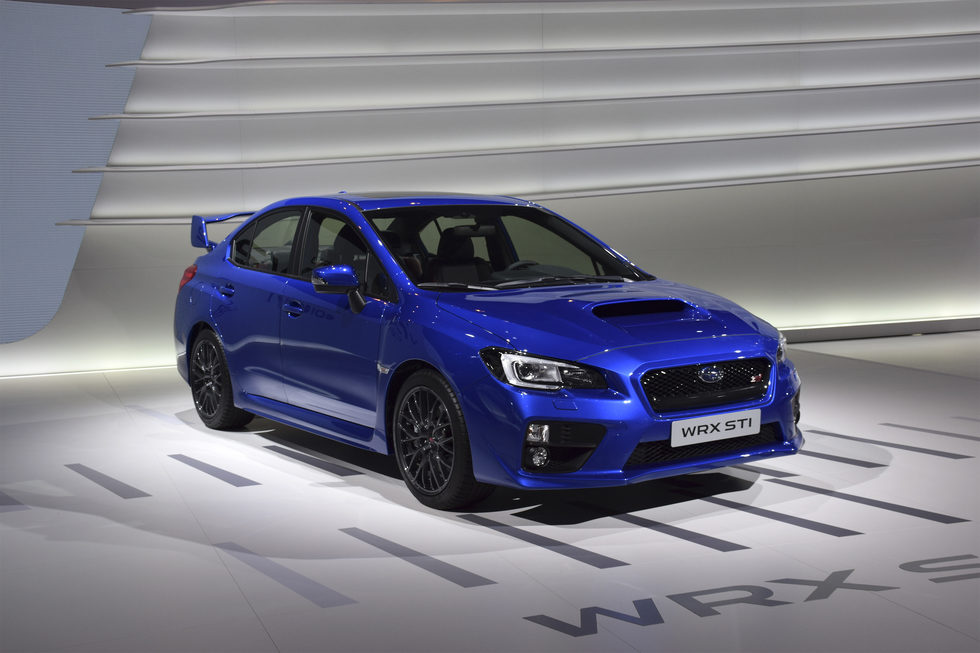 Subaru WRX Sti Euro-spec en su stand en Ginebra 2014