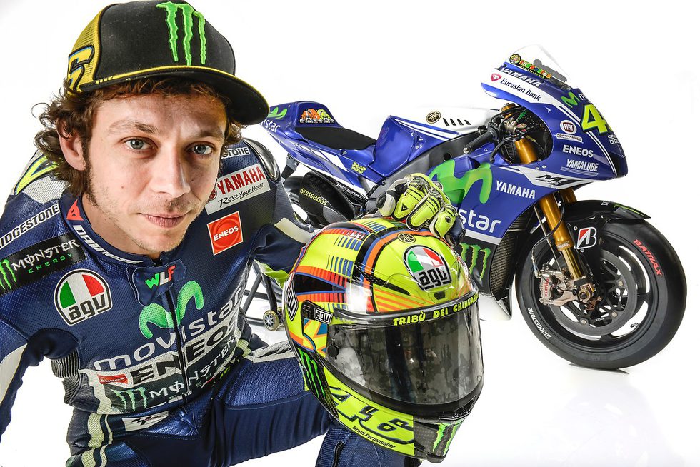Detalle del casco de Valentino Rossi