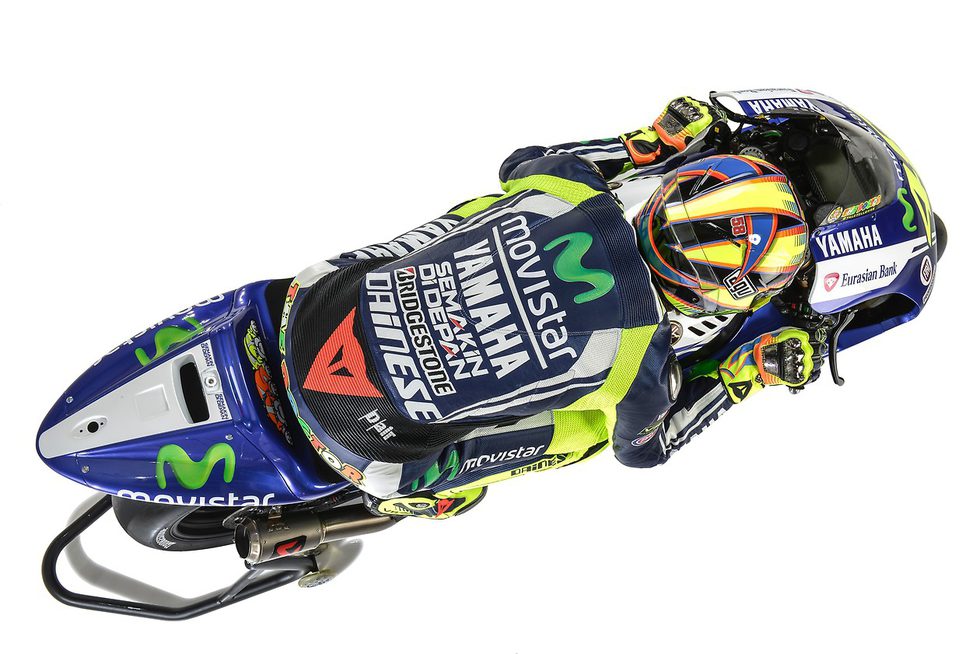 Vista cenital de la Yamaha M1 de Rossi