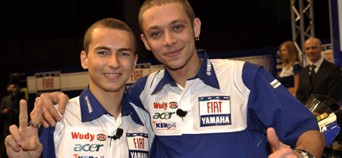 Valentino Rossi con Jorge Lorenzo