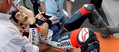 Caída de Dani Pedrosa en Motegi