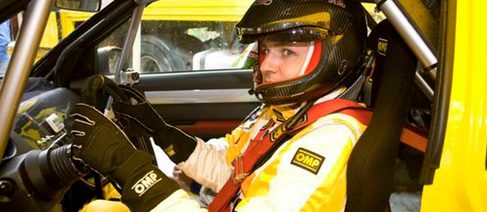 Santi Cañizares a bordo del coche de rally