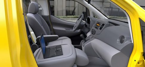 Interior del Nissan NV200 taxi Nueva York