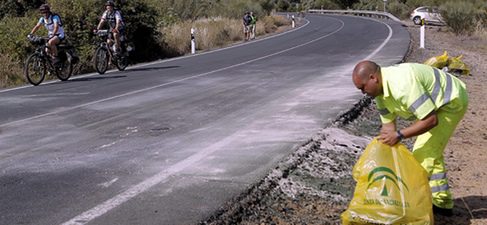 Lugar de la A-8002 donde tuvo lugar el accidente de Ortega Cano