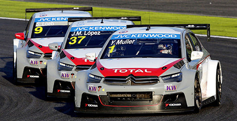 Yvan Muller, Pechito Lopez y Sebastien Loeb