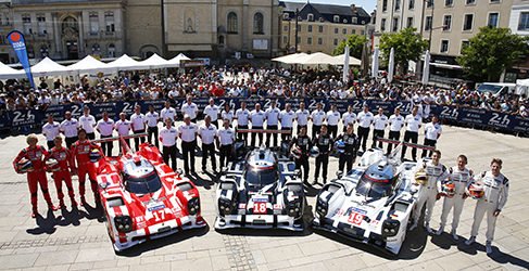 Porsche en la presentación de Le Mans