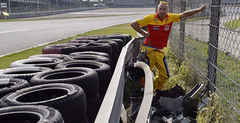 Tom Coronel barrera guardarrail shangai wtcc 2015