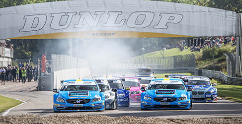 Thed BJörk y Fredrik Ekblom lideran en Knustorp Cyan Racing Volvo S60 sTCC 2015