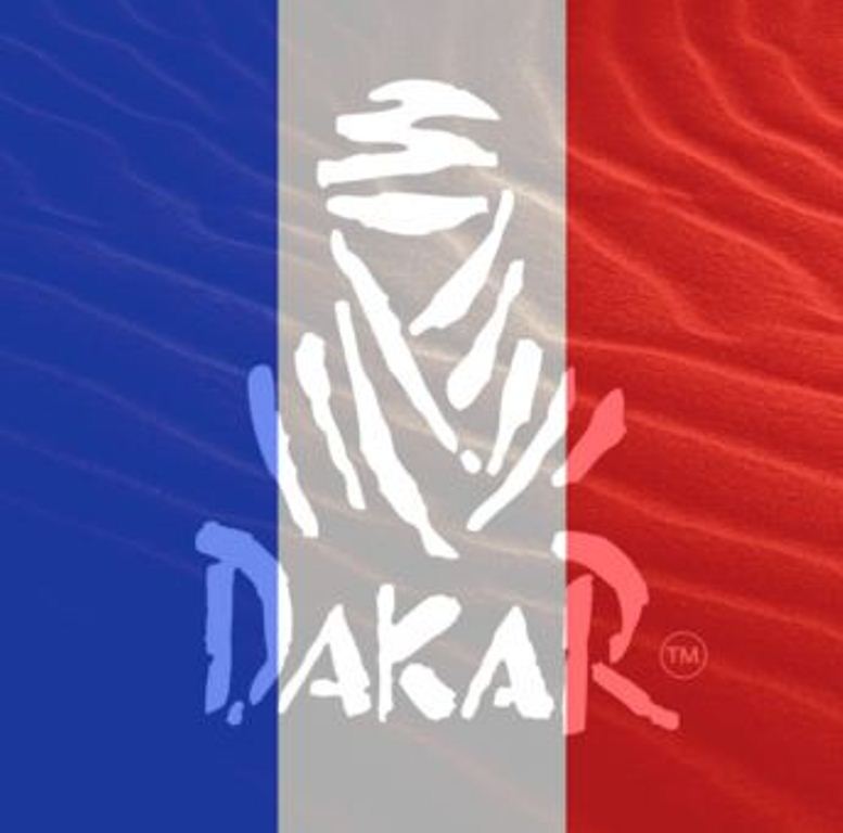 El logo del Dakar con el filtro de la bandera francesa