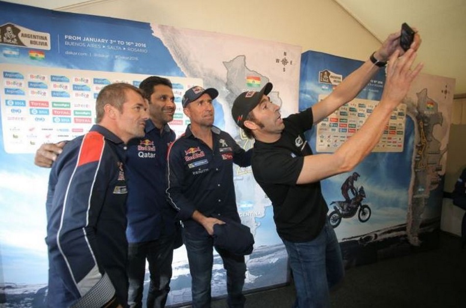 Algunos de los candidatos a la victoria en coches: Roma, Al-Attiyah, Peterhansel y Loeb