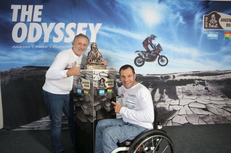 Llovera y Gotlib, en la presentación del Dakar en París