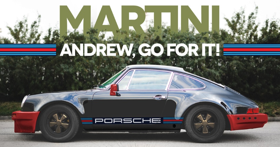 Porsche 911 Serie G con decoración Martini diseñada por Car Bone Flatsix Design