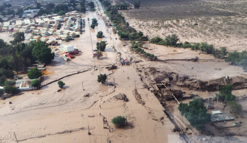 Imagen de las lluvias torrenciales en el norte de Chile.