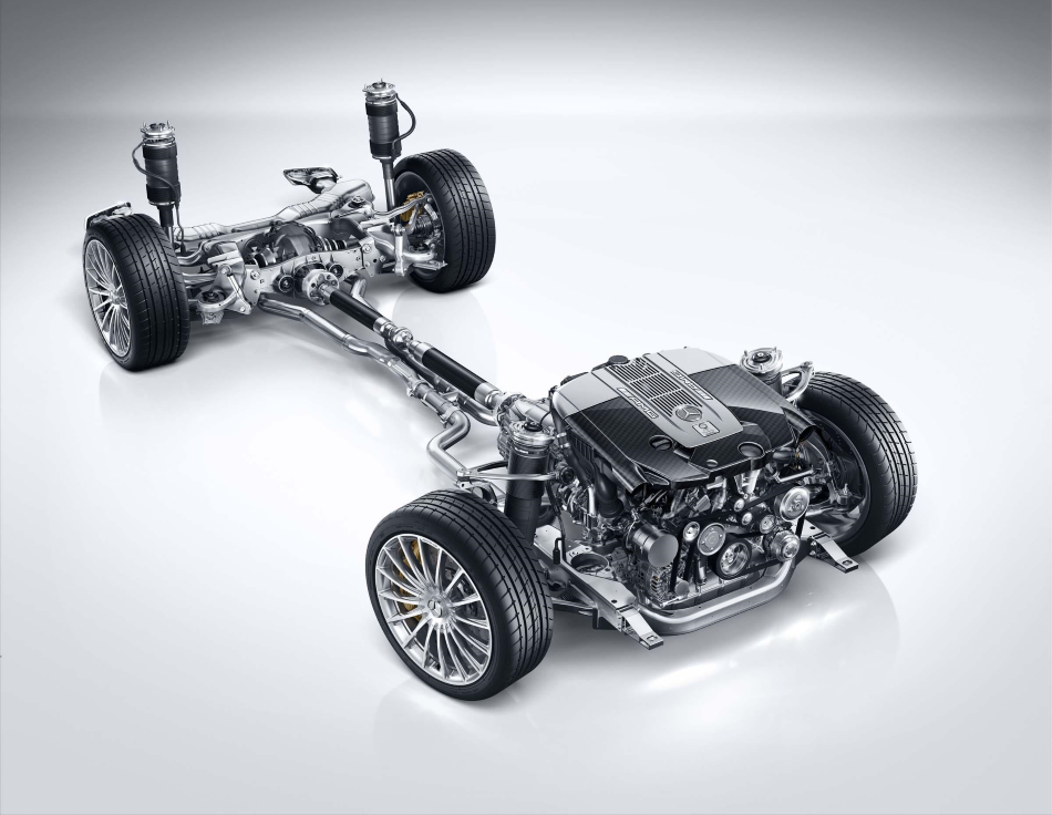 Plataforma del Mercedes-Benz Clase S con motor V12 Biturbo