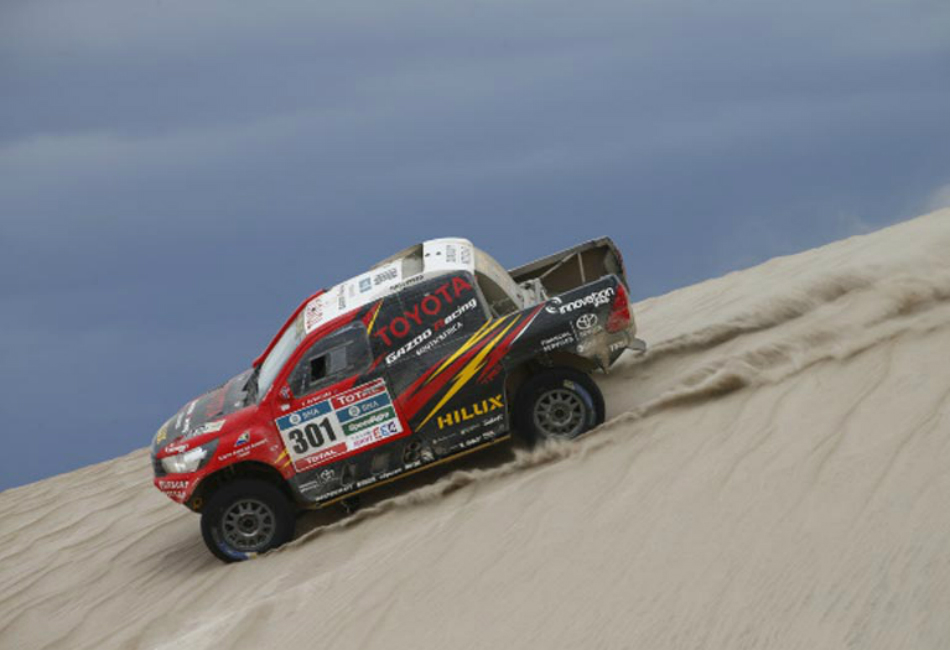 De Villiers afrontando una zona de dunas.