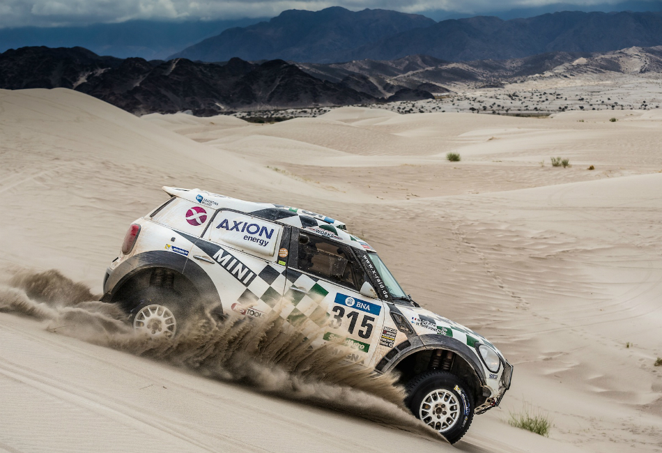 Hirvonen afrontando las Dunas de Fiambalá