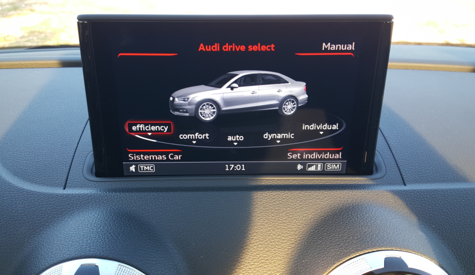 El Audi Drive Select dispone de cinco modos de conducción, uno de ellos personalizable
