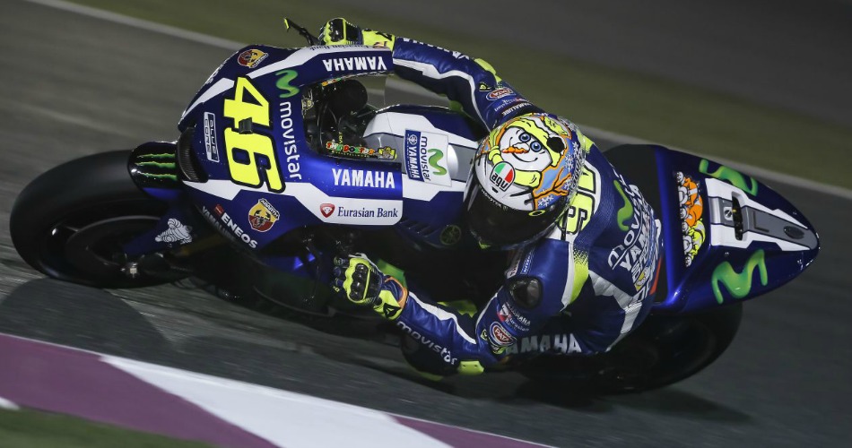 Valentino Rossi durante el test de Qatar