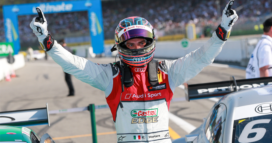 Edoardo Mortara celebrando su primera victoria de la temporada