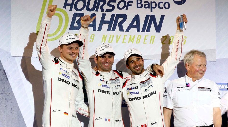 Marc Lieb, Romain Dumas y Neel Jani (Porsche), Campeones del Mundo de Resistencia 2016