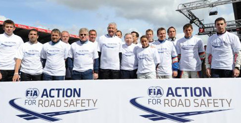 Jean Todt con los principales pilotos en las 24 Horas