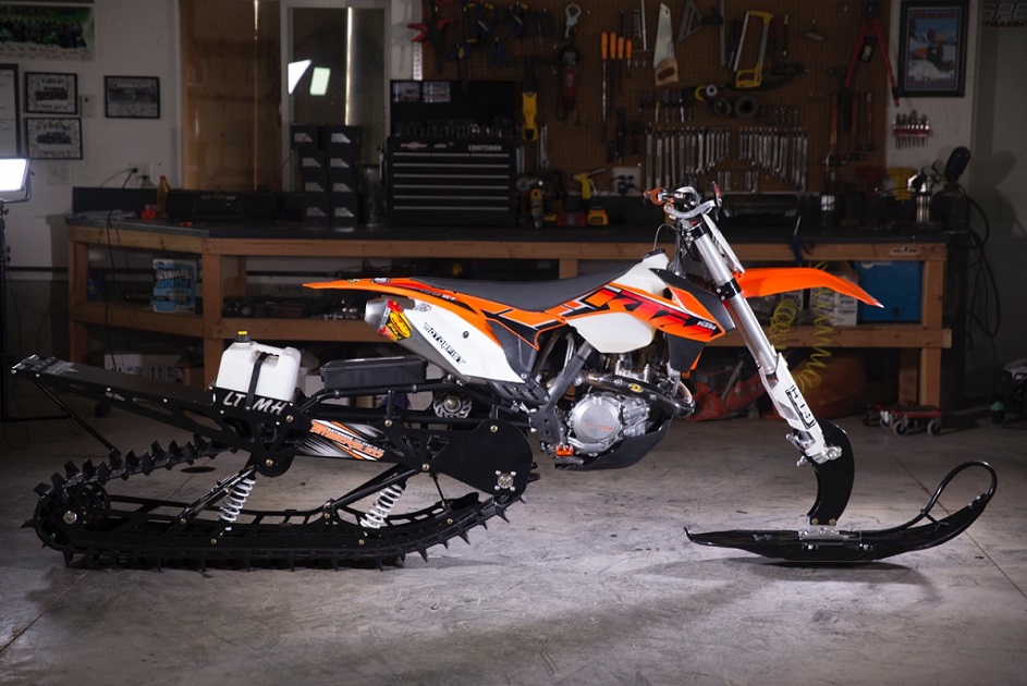 KTM 450 EXC con la oruga larga