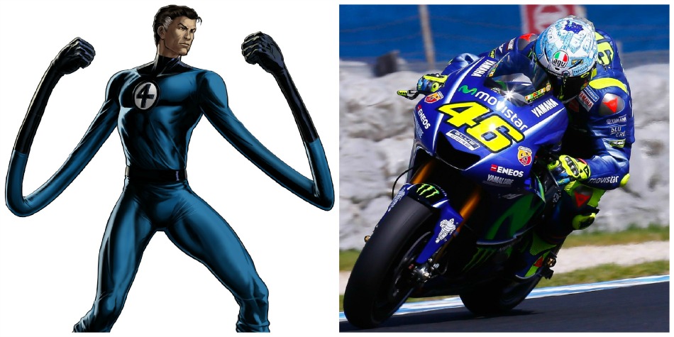 Mr. Fantástico y Valentino Rossi