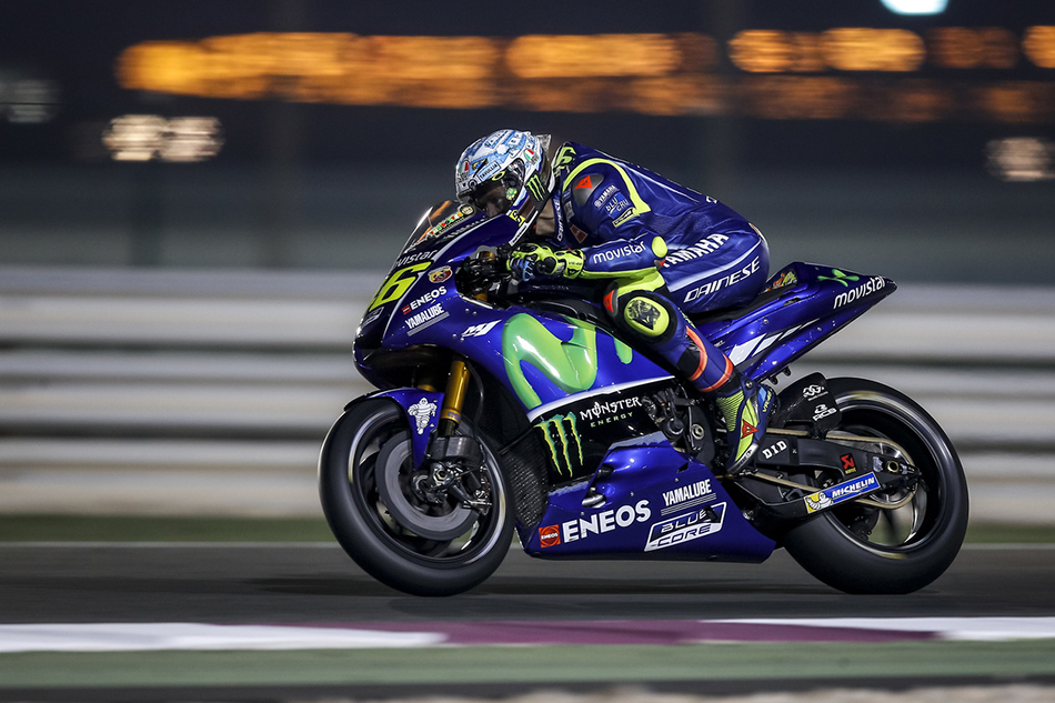 Valentino Rossi, durante el último test celebrado en Qatar