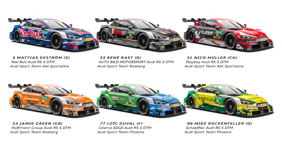 Las seis decoraciones de Audi DTM