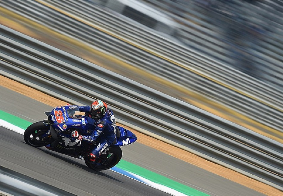 Maverick Viñales apurando la frenada