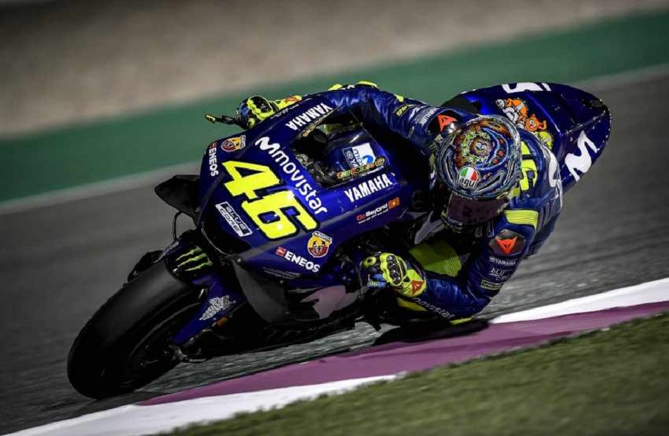 Valentino Rossi en los test de Qatar