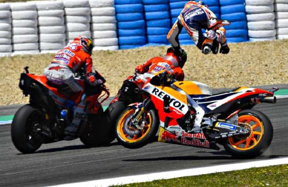 Caída de Pedrosa en Jerez