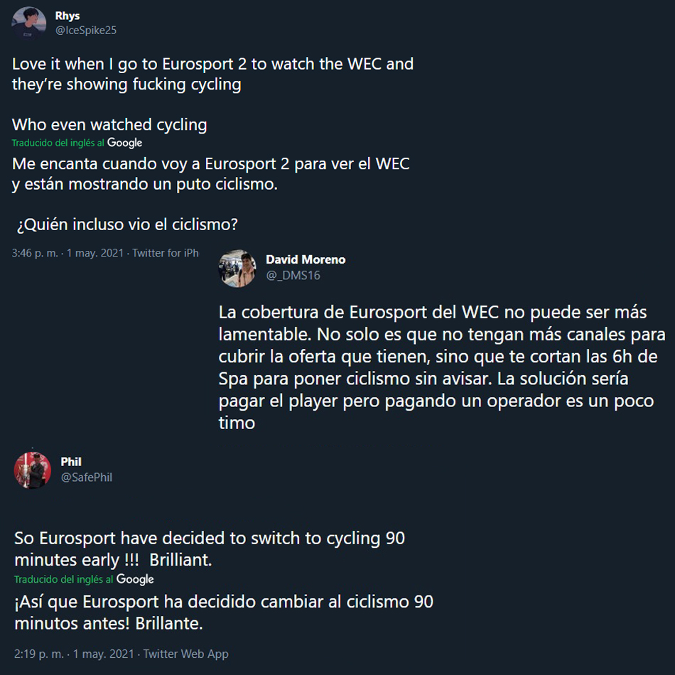 Opiniones de diversos usuarios vía Twitter