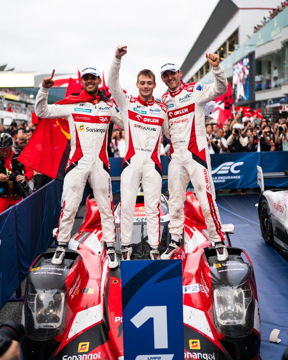 El trío ganador en LMP2