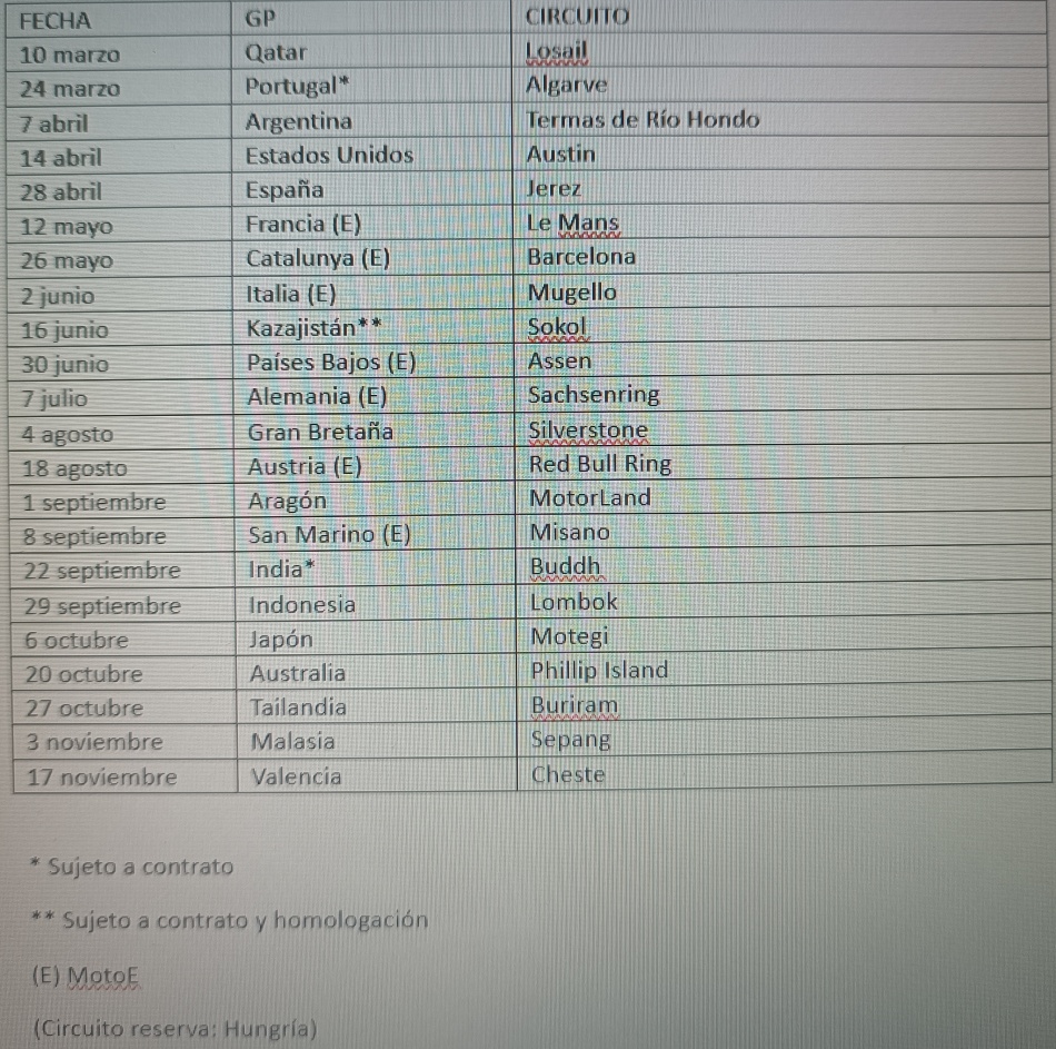 calendario