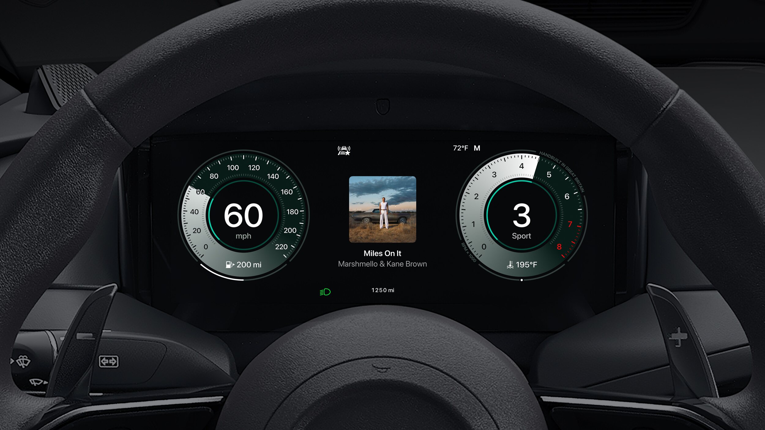 La pantalla del salpicadero, integrada en CarPlay Ultra