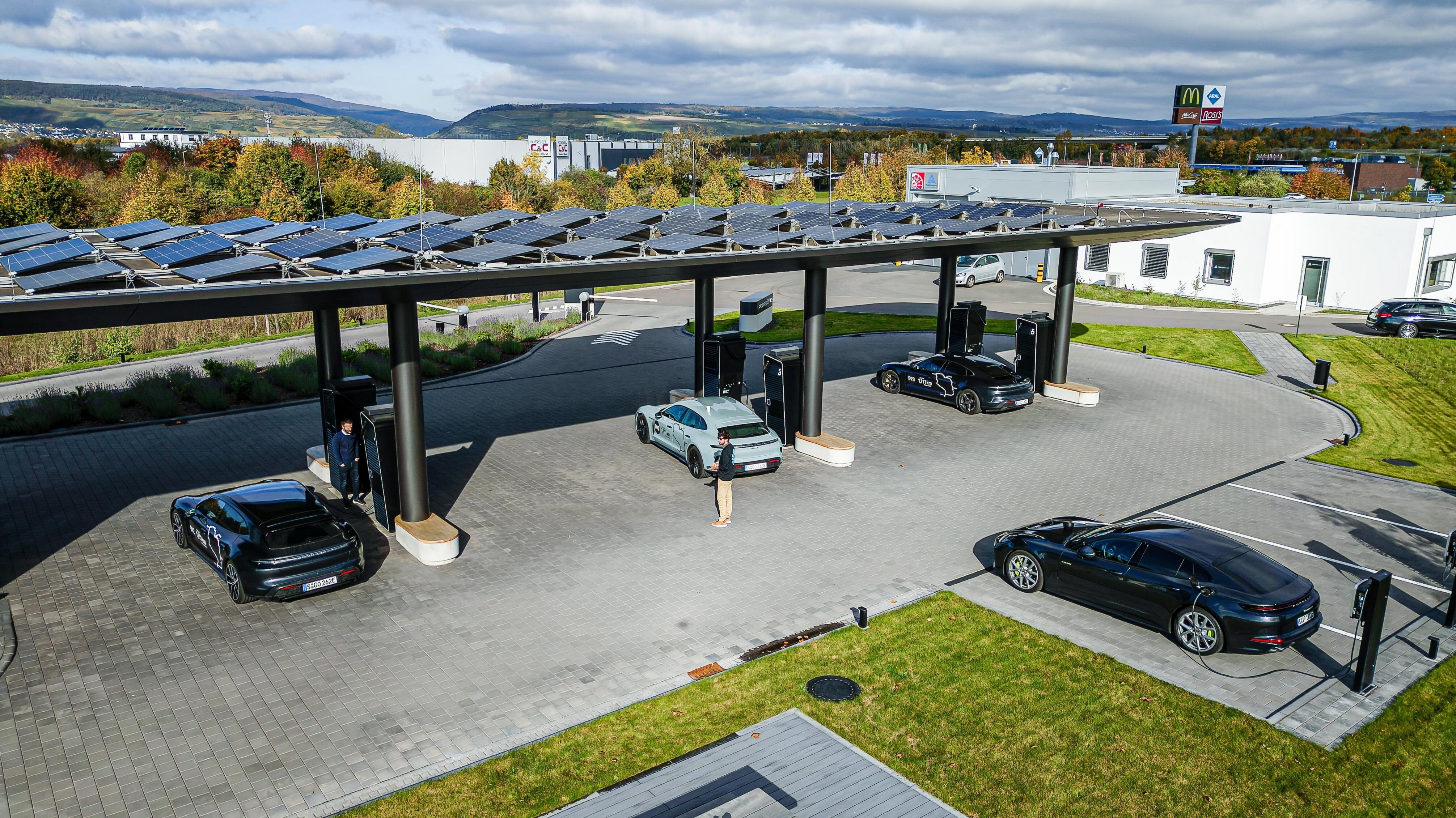 Una estación de carga de Tesla