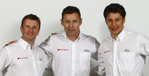 Allan McNish, Tom Kristensen y Loic Duval