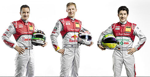 Timo Scheider, Mattias Ekstrom y Mike Rockenfeller