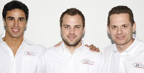 Marc Basseng con Laurens Vanthoor y Cesar Ramos
