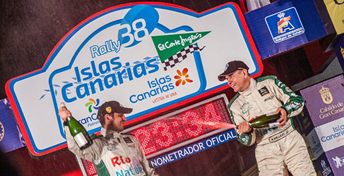 Los hermanos Vallejo en el podio del Rally Islas Canarias