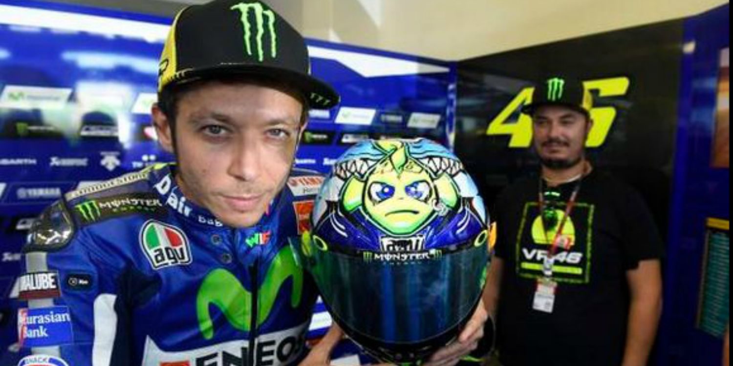 Casco especial de Valentino Rossi en Misano