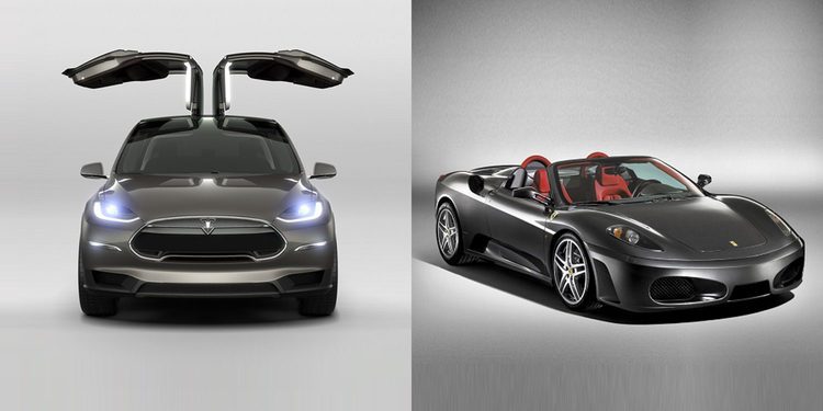 Increíble: Carreras de aceleración entre un Tesla Model X y un Ferrari F430 Spider