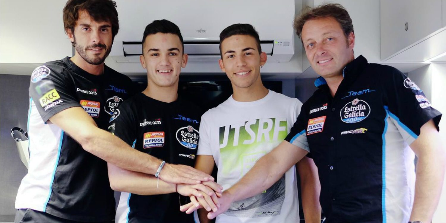 Aron Canet y Enea Bastianini con Estrella Galicia Moto3 Team en 2017