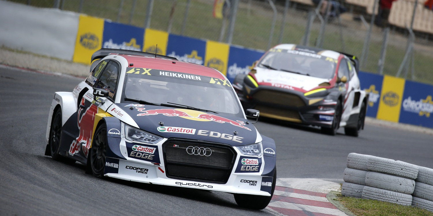 Rallycross Barcelona: La lluvia coloca a Toomas Heikkinen líder del sábado
