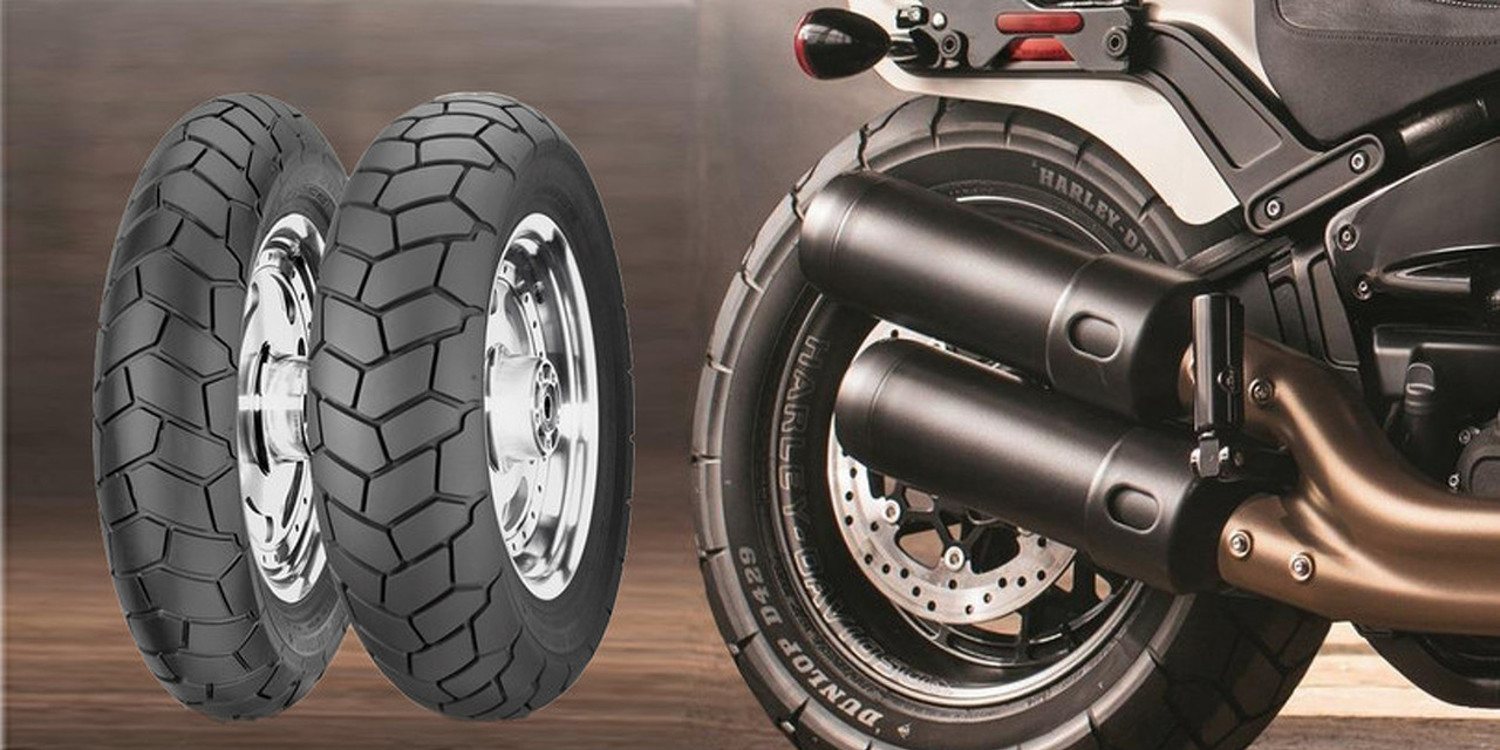 Harley Davidson Fat Bob y Fat Bob S con neunáticos Dunlop